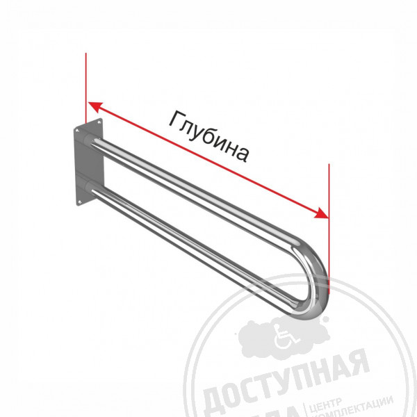 Поручень опорный, не откидной, пристен, AISI 304, D32, инд