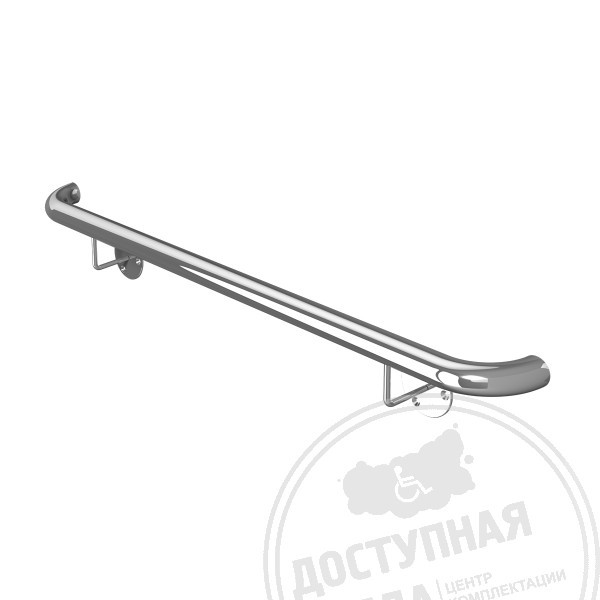 Поручень опорный, прямой, с кронштейнами, AISI 304, D32