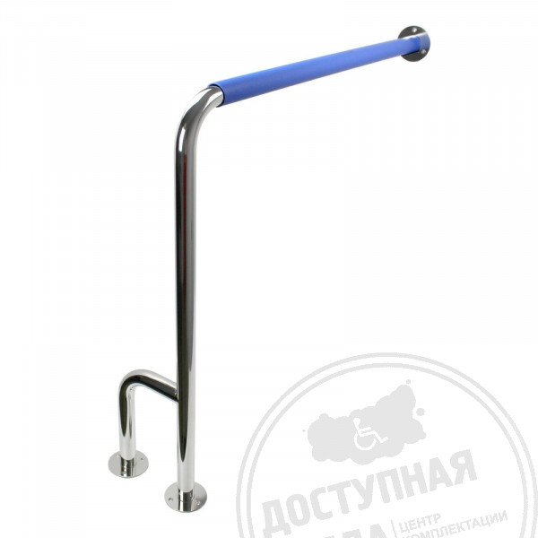 Поручень опорный для санузла, тип 4, прав, AISI 304/PVC, D38