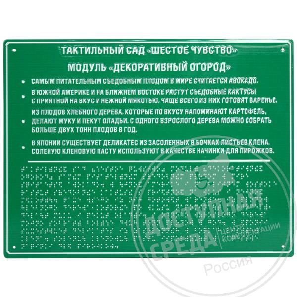 Тактильная табличка (ST2, полноцвет, защитное покрытие), 300x400ммАналоги: Ретайл, Инвацентр, Инвакор
