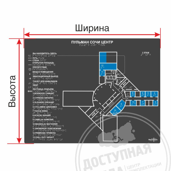 Мнемосхема тактильная ПВХ полноцвет.