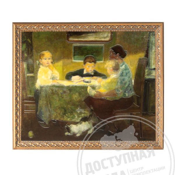 Картина 2D «За приготовлением уроков», тактильная