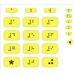 Набор наклеек тактильных для маркировки телефона азбукой Брайля