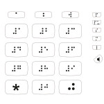 Набор наклеек тактильных для маркировки телефона азбукой Брайля, прозрачный