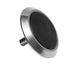 Конус тактильный, комбинированный, с гладкой вставкой, М8, со штифтом, D35x35, H-4мм, I-15мм, AL/PL, черный (преодолимое препятствие, непреодолимое препятствие)