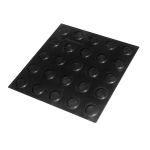 Плитка тактильная контрастная, со сменными гладкими вставками (преодолимое препятствие, поле внимания, конусы линейные), 300x300x6, PU/PL, ч/ч, самоклей