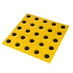 Плитка тактильная контрастная, со сменными гладкими вставками (преодолимое препятствие, поле внимания, конусы линейные), 300x300x6, PU/PL, ж/ч, самоклей