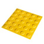Плитка тактильная контрастная, со сменными гладкими вставками (преодолимое препятствие, поле внимания, конусы линейные), 300x300x6, PU/PL, желтый/желтый