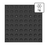 Плитка тактильная (преодолимое препятствие, поле внимания, конусы линейные) противоскользящая, 500x500x5, ПУ, черный