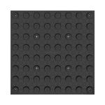 Плитка тактильная (преодолимое препятствие, поле внимания, конусы линейные) противоскользящая, 500x500x5, ПВХ, черный