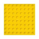 Плитка тактильная (преодолимое препятствие, поле внимания, конусы линейные) противоскользящая, 500x500x5, ПВХ, желтый