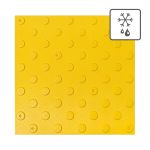 Плитка тактильная (непреодолимое препятствие, конусы шахматные) противоскользящая, 500x500x5, ПУ, желтый