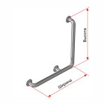 Поручень опорный, угловой Г- образный, правый, материал-AISI304, индивидуальный