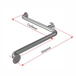 Поручень опорный для ванны и туалета, настенный, для внутреннего угла, материал-AISI304, индивидуальный
