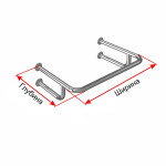 Поручень опорный для раковины, пристенный, усиленный, материал-AISI304, индивидуальный