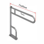Поручень опорный для санузла, с откидным механизмом, напольный, материал-AISI304, индивидуальный