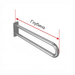 Поручень опорный для санузла, пристенный, без откидного механизма, материал-AISI304, индивидуальный