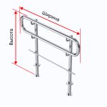 Ограждение с ригелем и двухуровневыми поручнями, горизонтальное, из нержавеющей стали AISI 304, D38 мм, индивидуальное