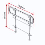 Ограждение с двумя ригелями и двухуровневыми поручнями, горизонтальное, из нержавеющей стали AISI 304, D38 мм, индивидуальное