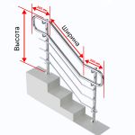 Перила с тремя ригелями, нержавеющая сталь AISI 304, D38 мм, индивидуальные