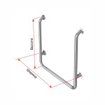 Поручень опорный для травмобезпасного поворотного зеркала, пристенный, материал-AISI304, индивидуальный