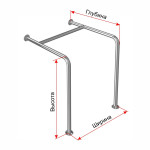 Поручень опорный для санузла, материал-AISI304, индивидуальный