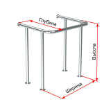 Поручень опорный для раковины, четыре точки крепления в пол, материал-AISI304, индивидуальный