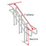 Поручень разделительный, креплением к полу, нержавеющая сталь, D38 мм, индивидуальный