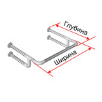 Поручень опорный для раковины, пристенный, усиленный, нержавеющая сталь с полиамидными окончаниями, D32 мм, индивидуальный