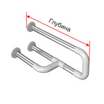 Поручень опорный для санузла, пристенный, правый, нержавеющая сталь с полиамидными окончаниями, D32 мм, индивидуальный