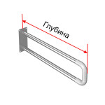 Поручень опорный для санузла, без откидного механизма, пристенный, нержавеющая сталь с полиамидными окончаниями, D32 мм, индивидуальный