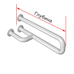 Поручень антибактериальный, пристенный, опорный, для ванной, тип 2, D35 мм, индивидуальный