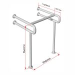 Поручень антибактериальный, опорный, для раковины, двойной, пристенно-напольный, тип 1, D35 мм, индивидуальный