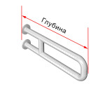Поручень антибактериальный, пристенный, опорный, не откидной, тип 1, D35 мм, индивидуальный