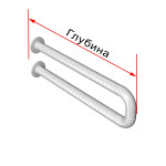 Поручень антибактериальный, пристенный, опорный, не откидной, D35 мм, индивидуальный