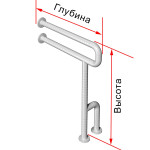 Поручень антибактериальный, опорный, пристенно-напольный, для ванной, тип 1, D35 мм, индивидуальный