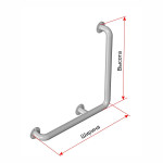 Поручень опорный, угловой Г- образный, правый, материал-Ст3, индивидуальный