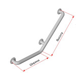 Поручень опорный для санузла, угловой, Г- образный, правый, пристенный, материал-Ст3, индивидуальный