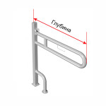 Поручень опорный для санузла, с откидным механизмом, напольный, материал-Ст3, индивидуальный