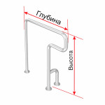 Поручень опорный для санузла (ванна, унитаз, писсуар), левый, с креплением к полу, материал-Ст3, индивидуальный