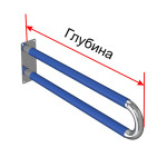 Поручень опорный для санузла, без откидного механизма, пристенный, нержавеющая сталь с ПВХ накладкой, D32 мм, индивидуальный