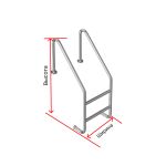 Лестница для бассейна, нержавеющая сталь, D38, индивидуальная