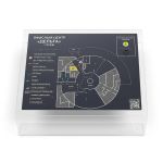 Тактильная мнемосхема серого цвета на AKP 4мм с интегрированной системой вызова помощи и наклонным креплением 590x670 (комплект)